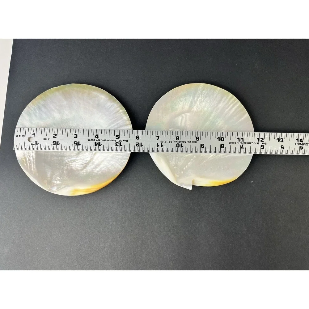 2 x Genuine Mother Of Pearl Sea Shell Caviar Dish Appetizer Plate 5.5